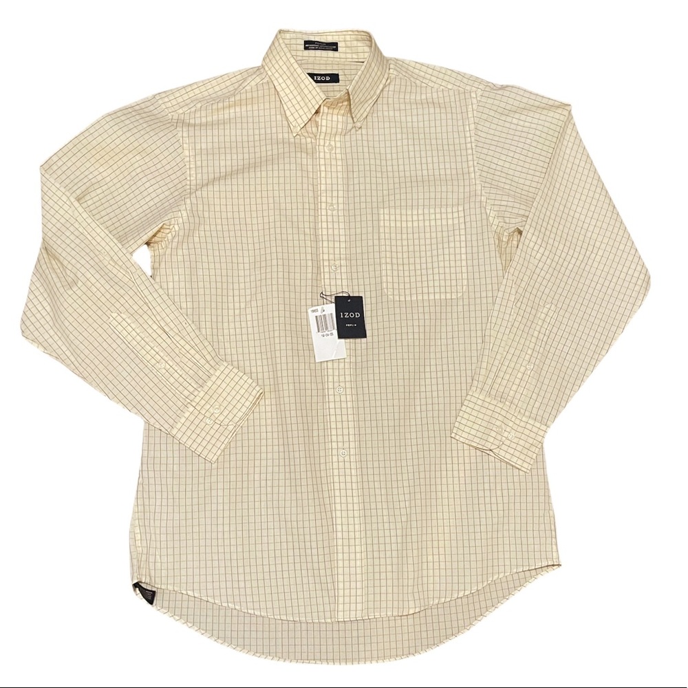IZOD Men's Long Sleeve Plaid Button-Down Shirt